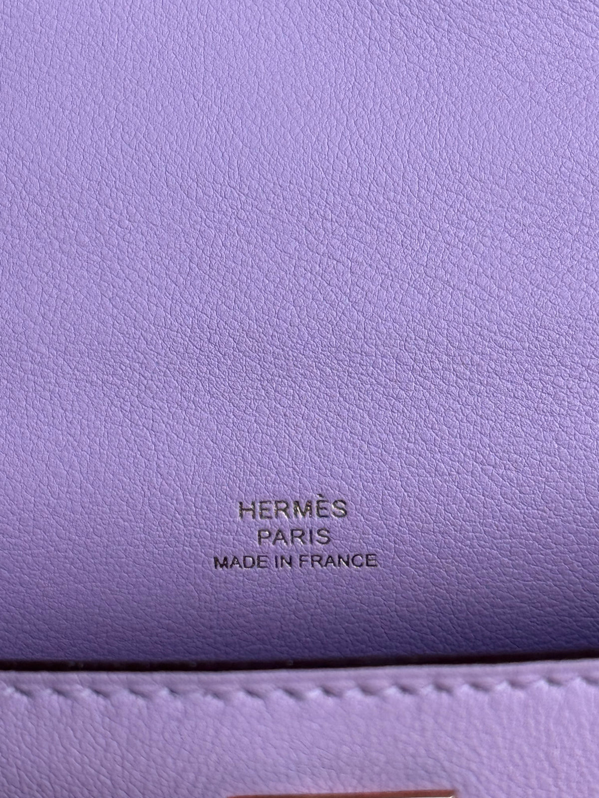 Hermes Mauve Sylvestre Epsom & Gold Hardware Kelly Pochette