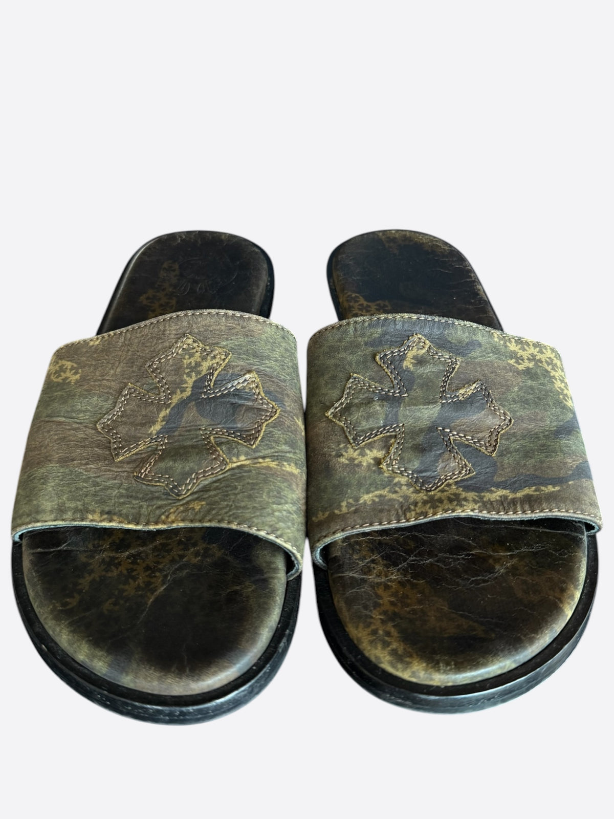 Chrome Hearts Camouflage Jacquard Cross Patch Slides