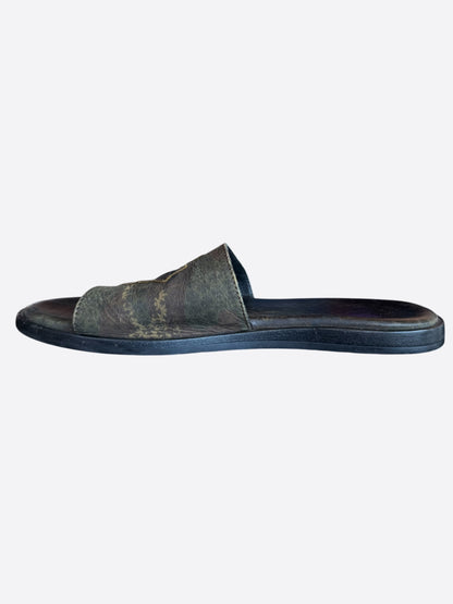 Chrome Hearts Camouflage Jacquard Cross Patch Slides