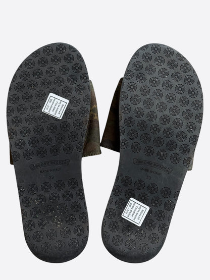 Chrome Hearts Camouflage Jacquard Cross Patch Slides