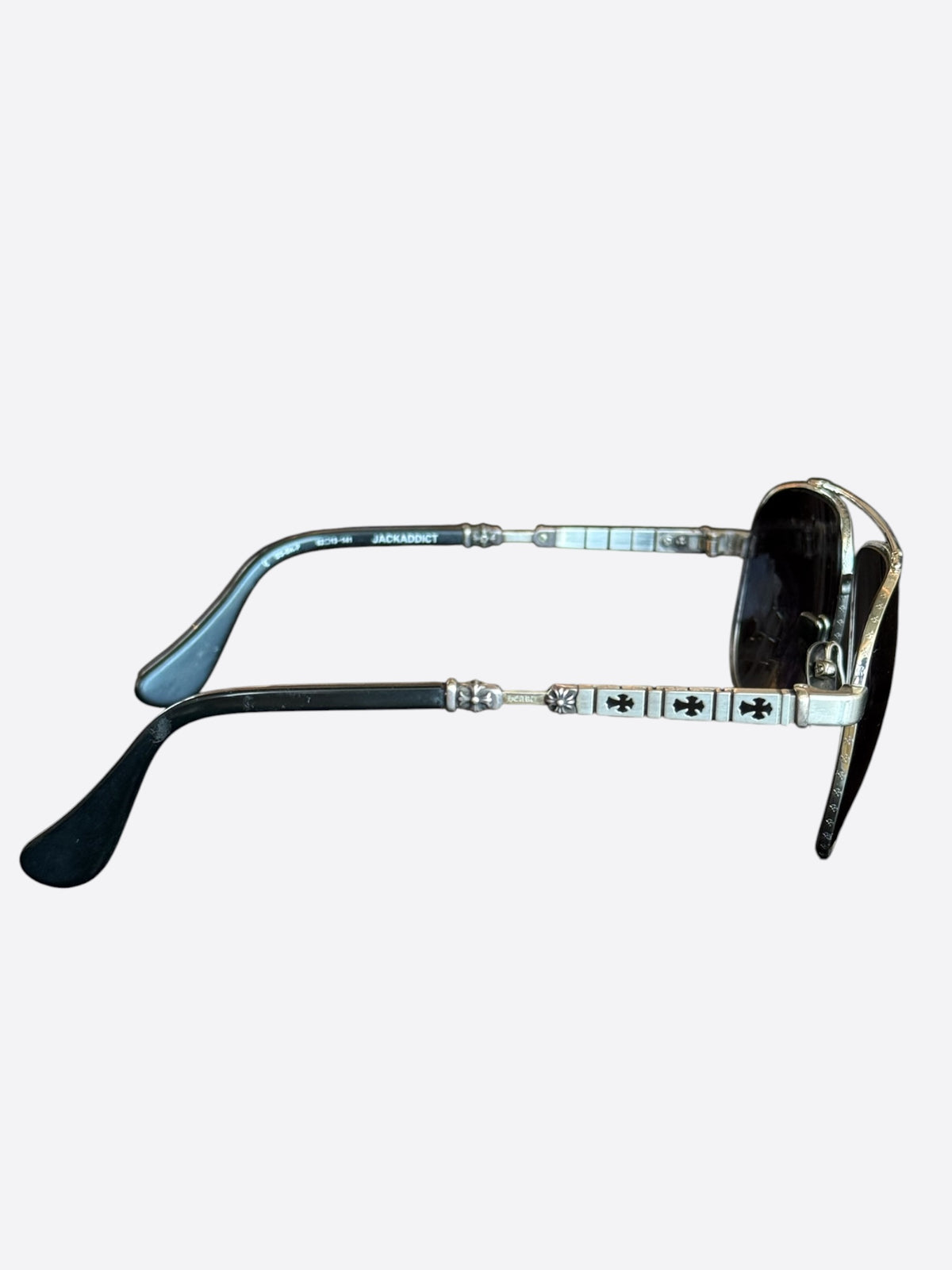 Chrome Hearts Black & Silver Jackaddict Sunglasses