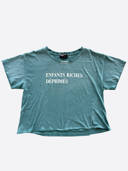 Enfants Riches Deprimes Faded Green & White Classic Logo T-Shirt