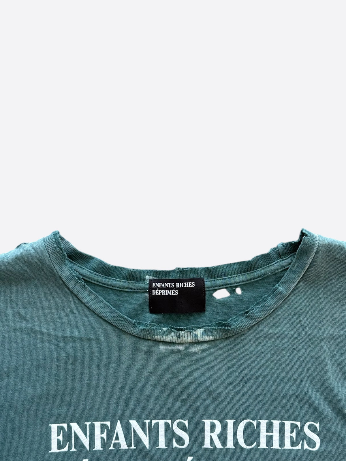 Enfants Riches Deprimes Faded Green & White Classic Logo T-Shirt