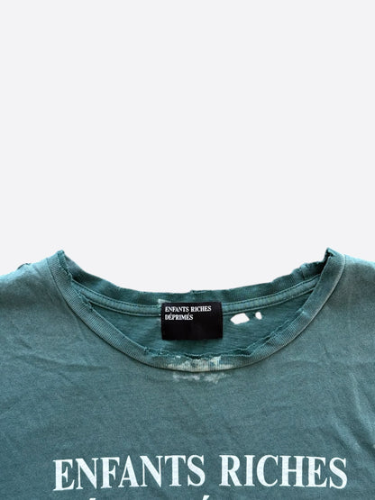 Enfants Riches Deprimes Faded Green & White Classic Logo T-Shirt