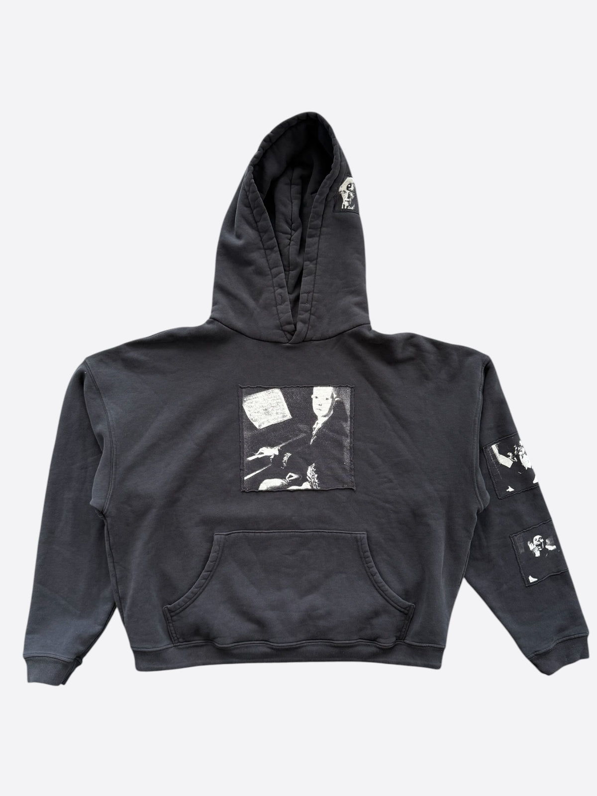 Enfants Riches Deprimes Faded Black & White Mozart Patch Hoodie