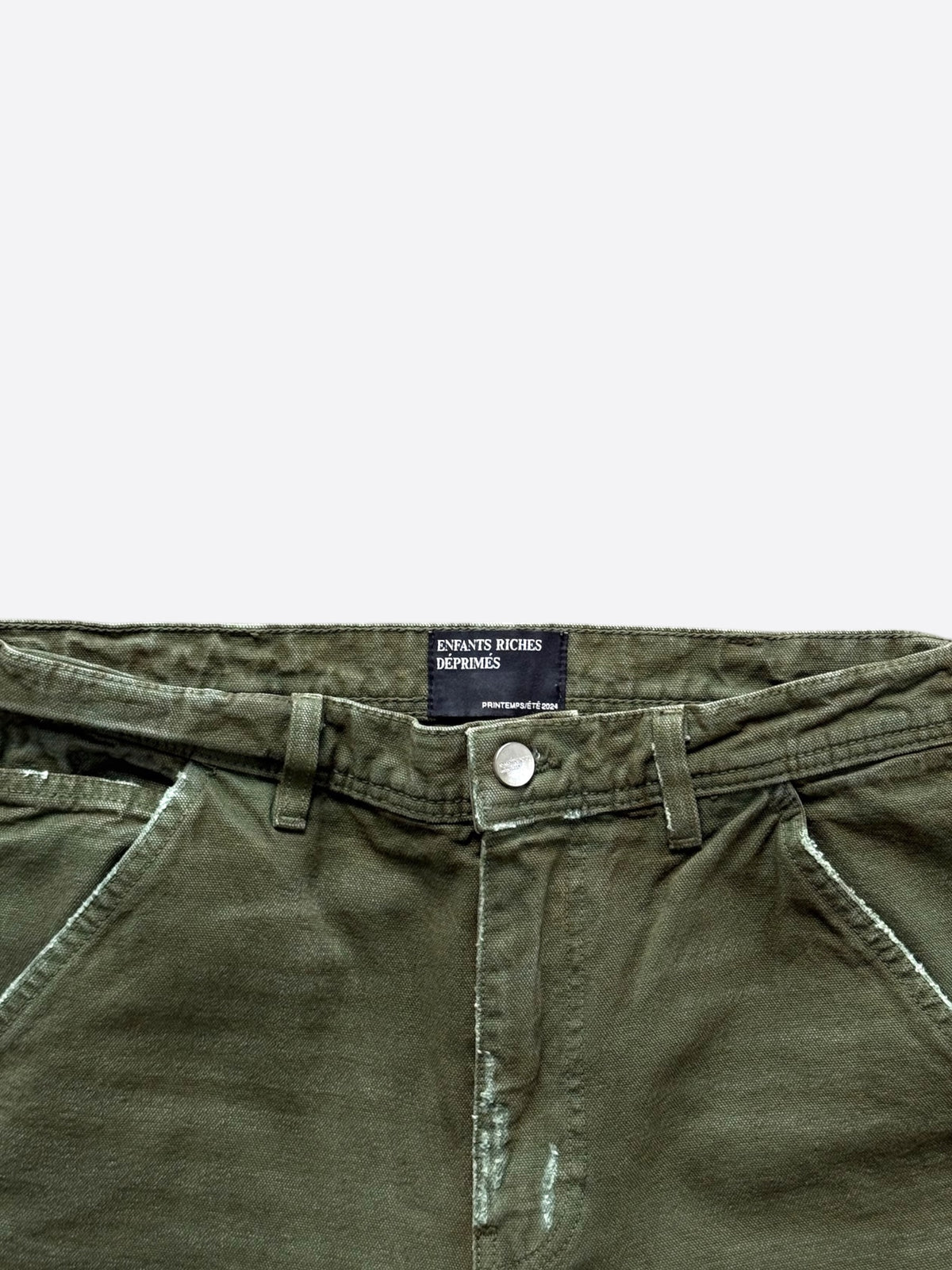 Enfants Riches Deprimes Olive Distressed Carpenter Pants