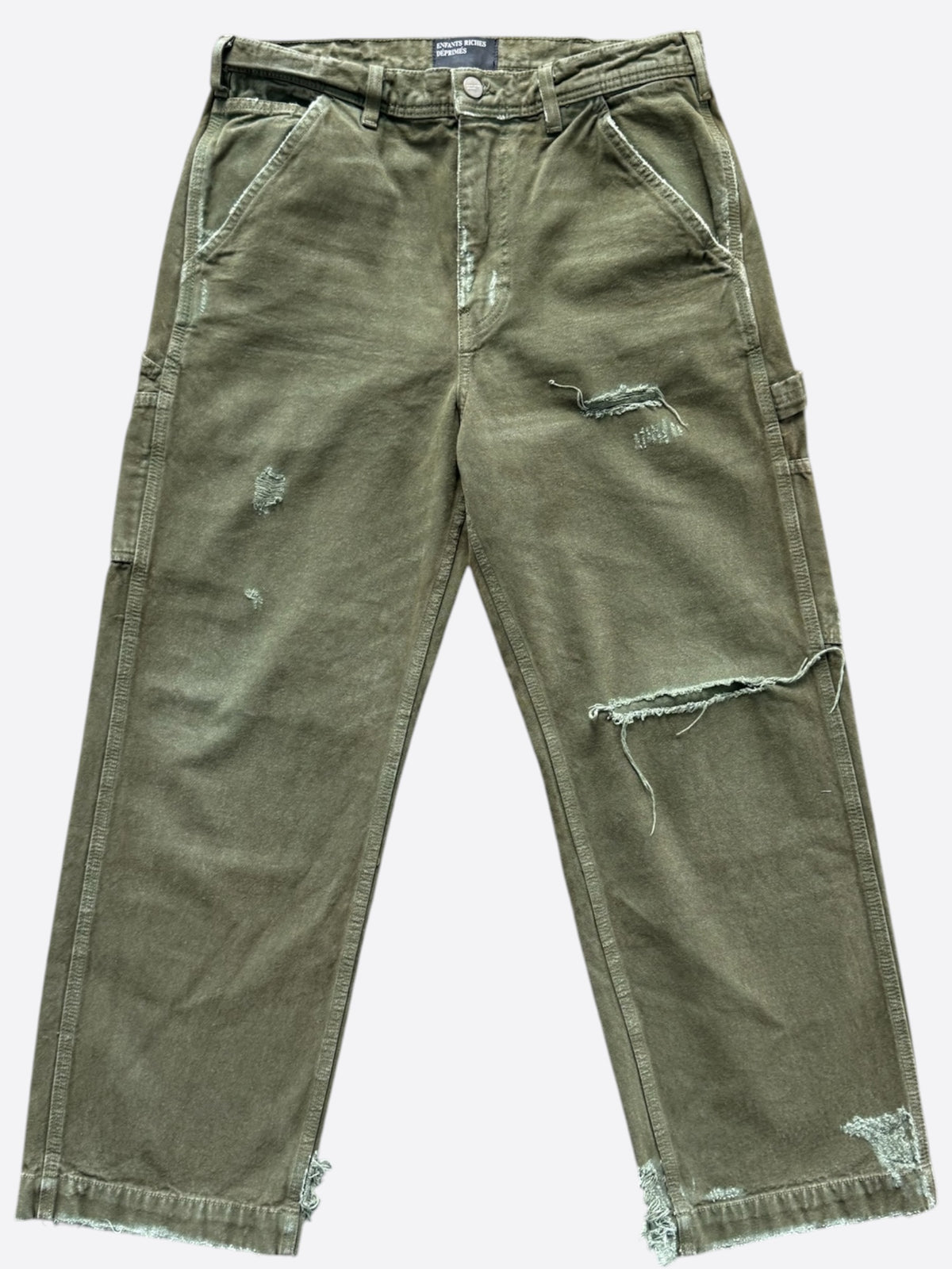 Enfants Riches Deprimes Olive Distressed Carpenter Pants