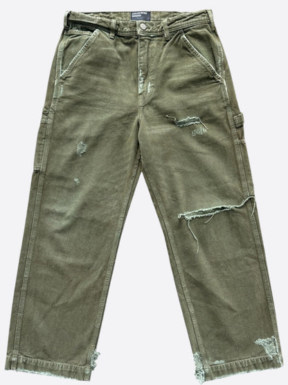 Enfants Riches Deprimes Olive Distressed Carpenter Pants