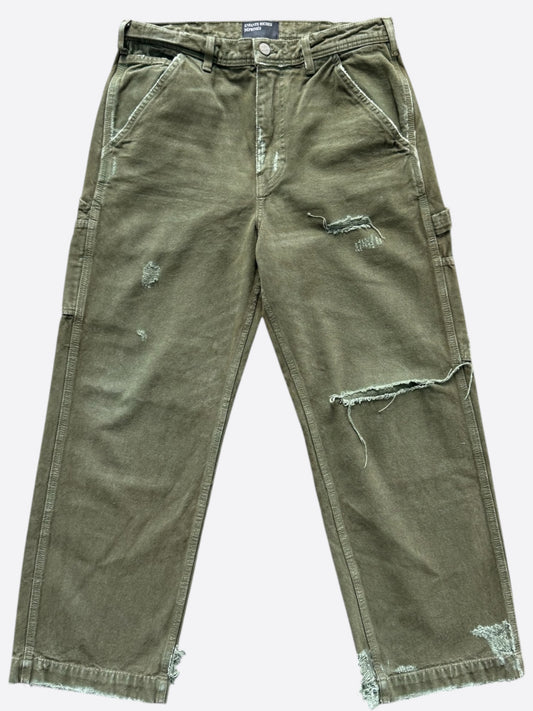 Enfants Riches Deprimes Olive Distressed Carpenter Pants
