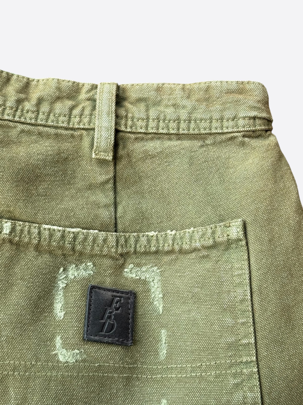 Enfants Riches Deprimes Olive Distressed Carpenter Pants