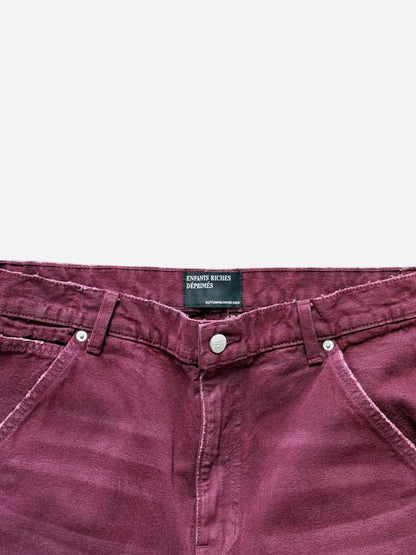 Enfants Riches Deprimes Burgundy Distressed Carpenter Pants
