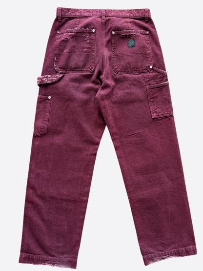 Enfants Riches Deprimes Burgundy Distressed Carpenter Pants