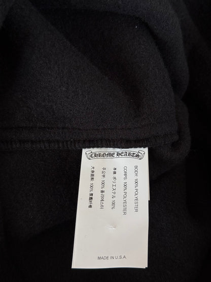 Chrome Hearts Black & White Horseshoe Logo Women's Fleece Quarter Zip Sweater