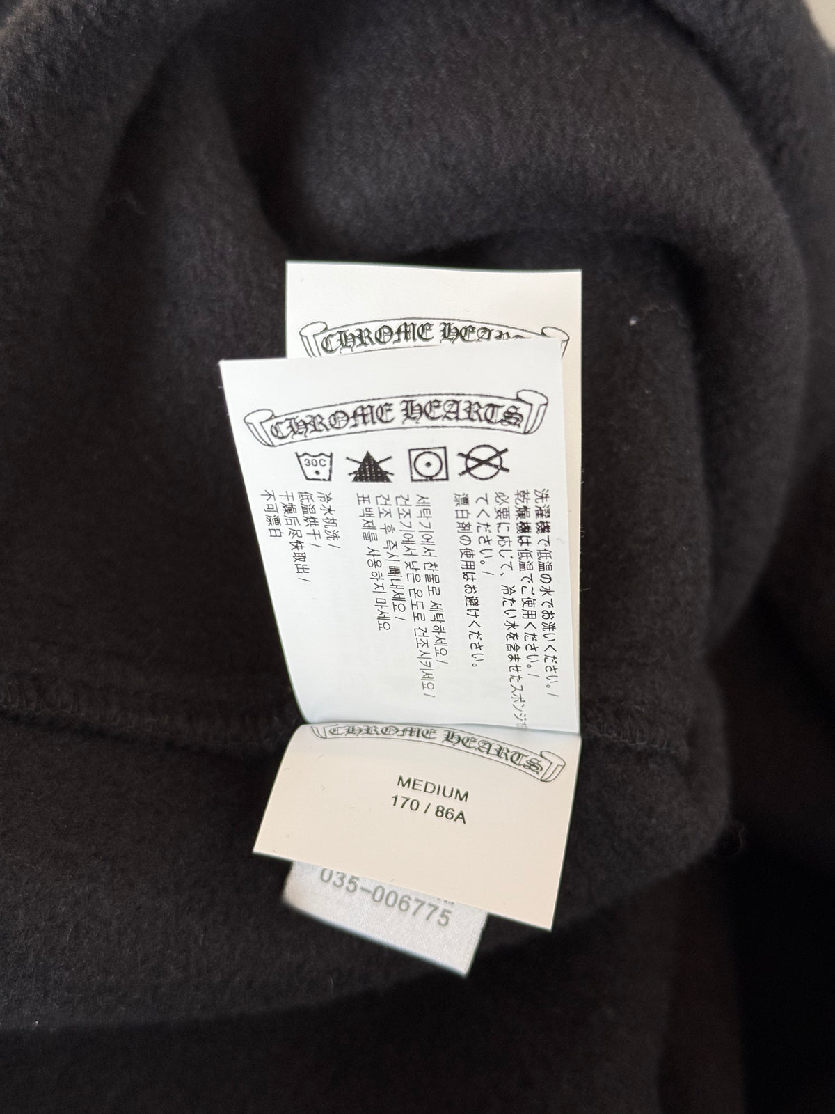 Chrome Hearts Black & White Horseshoe Logo Women's Fleece Quarter Zip Sweater
