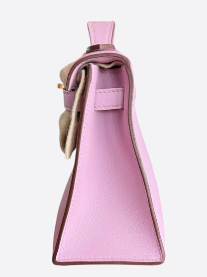 Hermes Mauve Sylvestre Epsom & Gold Hardware Kelly Pochette
