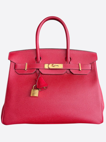 Hermes Rouge Casaque Epsom & Gold Hardware Birkin 30