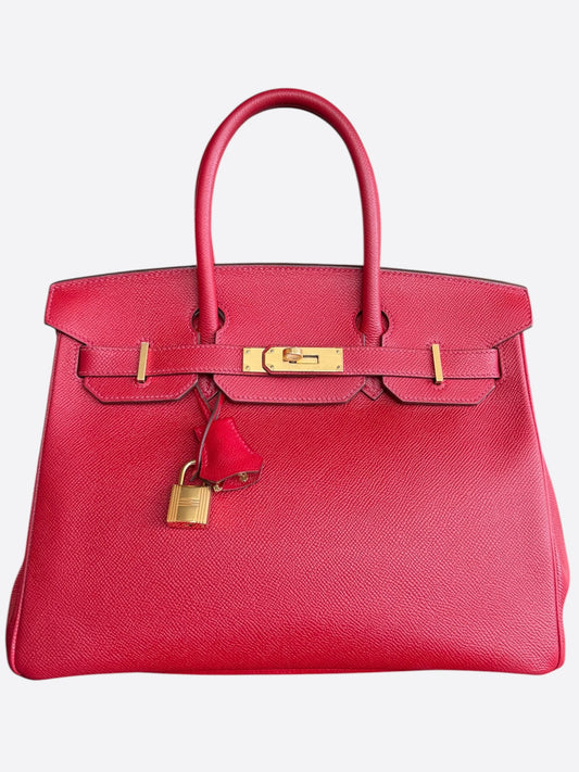 Hermes Rouge Casaque Epsom & Gold Hardware Birkin 30