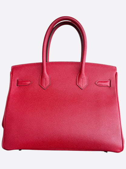 Hermes Rouge Casaque Epsom & Gold Hardware Birkin 30