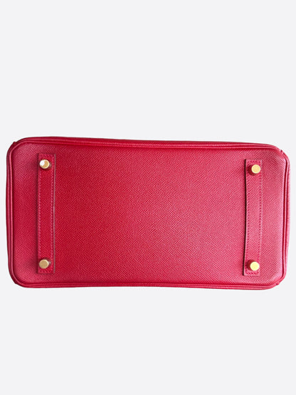Hermes Rouge Casaque Epsom & Gold Hardware Birkin 30