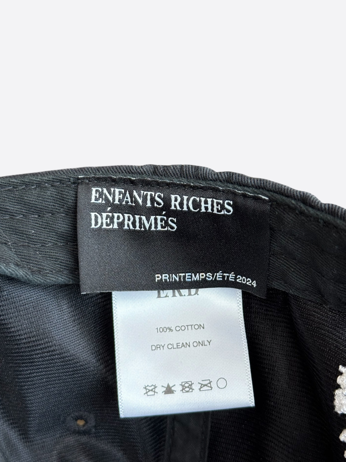 Enfants Riches Deprimes Black & White Die in Bed Embroidered Logo Hat