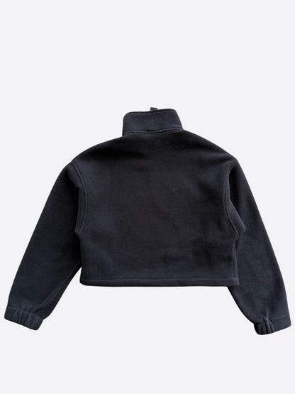 Chrome Hearts Black & White Horseshoe Logo Women's Fleece Quarter Zip Sweater