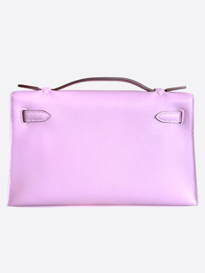 Hermes Mauve Sylvestre Epsom & Gold Hardware Kelly Pochette