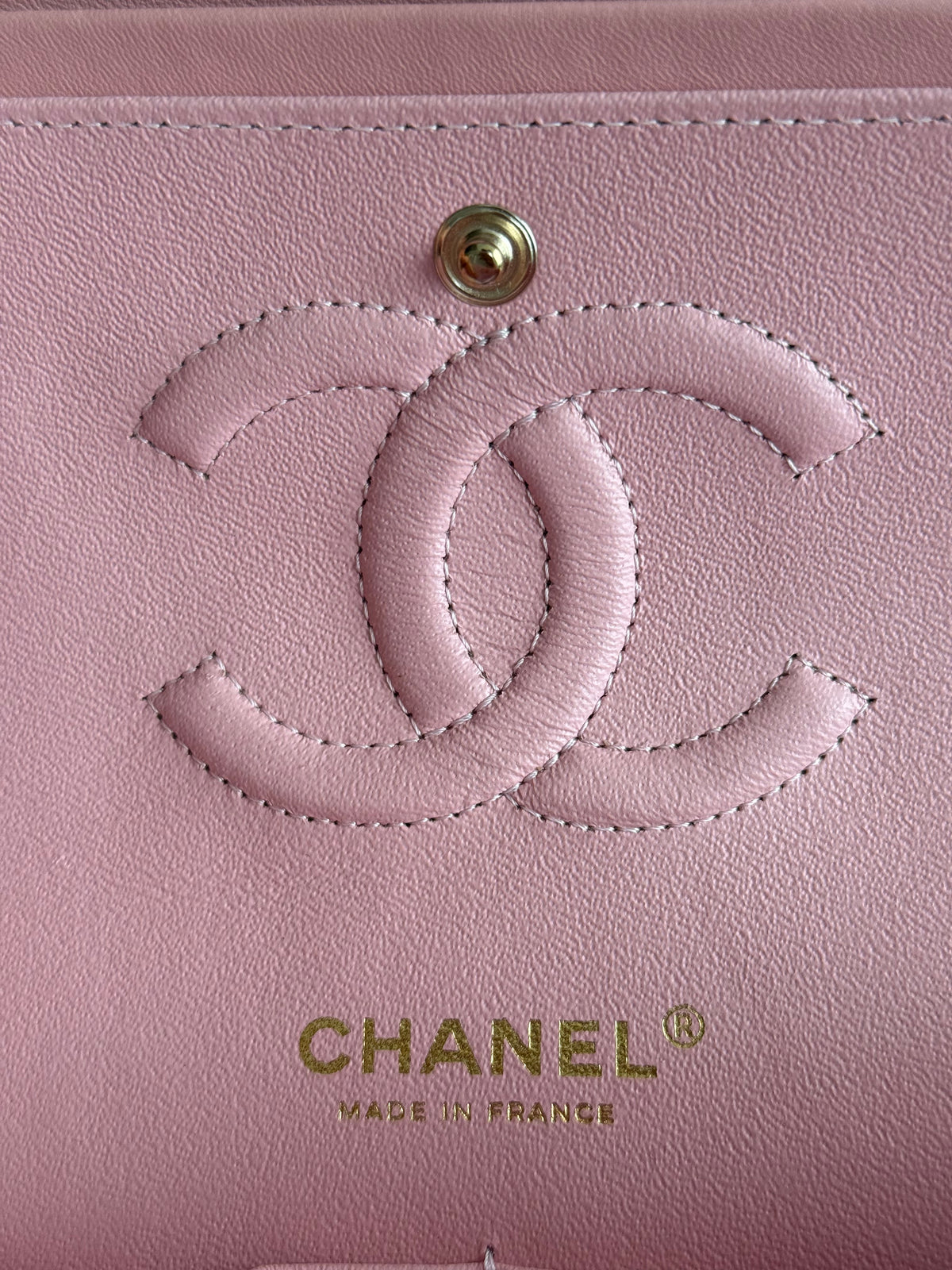 Chanel Light Blue & Pink Tweed Quilted Medium Flap Bag