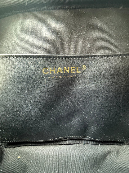 Chanel Black, White & Grey Tweed Quilted Square Zip Flap Bag