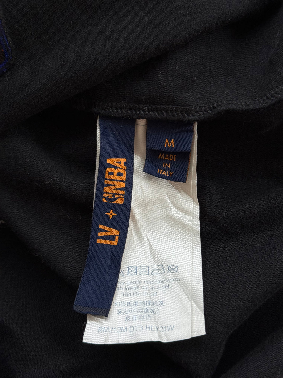 Louis Vuitton NBA Black Embroidered Patches T-Shirt