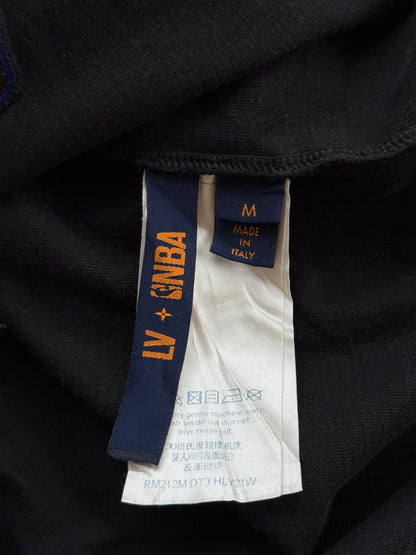 Louis Vuitton NBA Black Embroidered Patches T-Shirt
