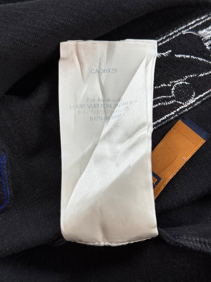 Louis Vuitton NBA Black Embroidered Patches T-Shirt