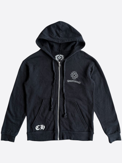 Chrome Hearts Black Cross Graveyard Zip Up Hoodie