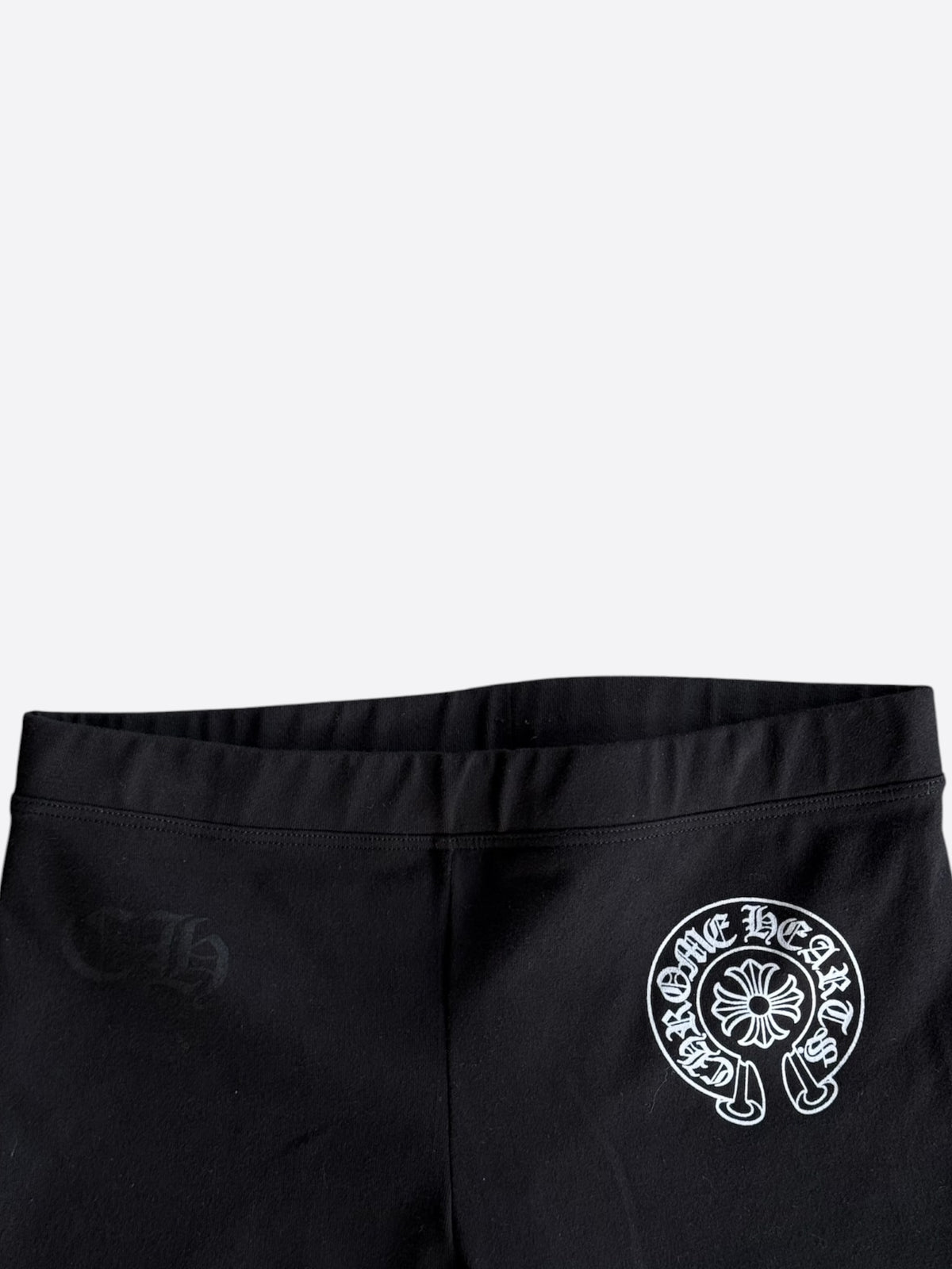 Chrome Hearts Black & White Horseshoe Logo Leggings