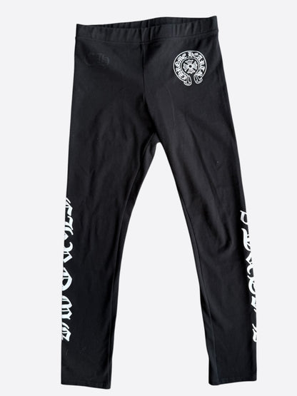 Chrome Hearts Black & White Horseshoe Logo Leggings