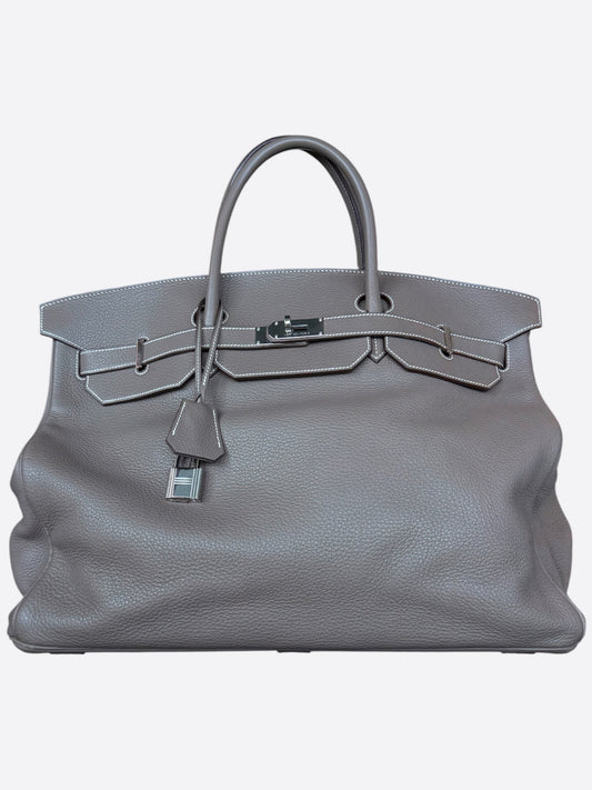 Hermes Etoupe Togo & Palladium Hardware HAC Birkin 50