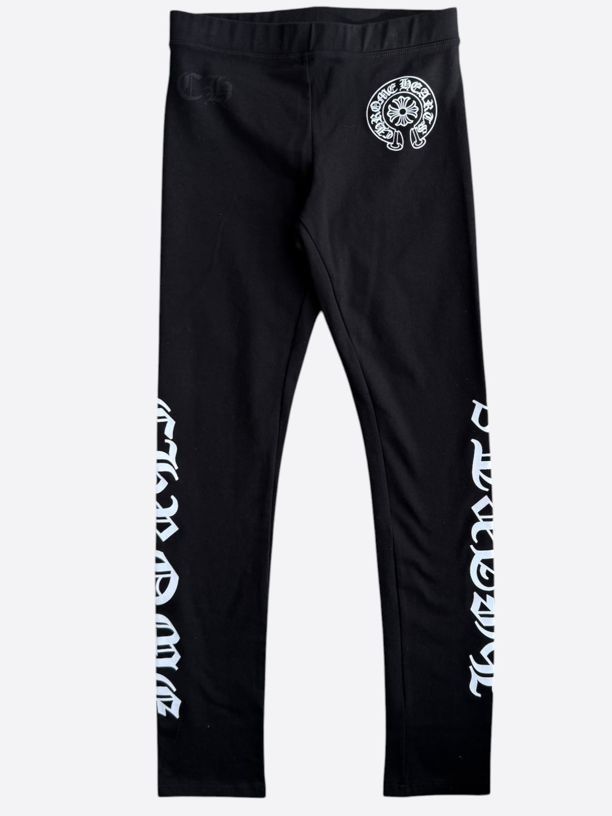 Chrome Hearts Black & White Horseshoe Logo Leggings