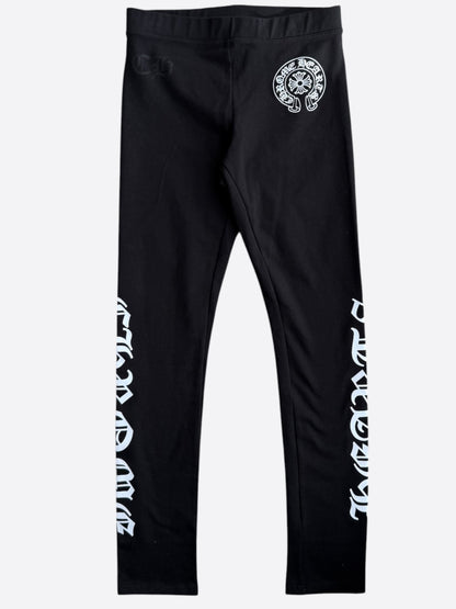Chrome Hearts Black & White Horseshoe Logo Leggings
