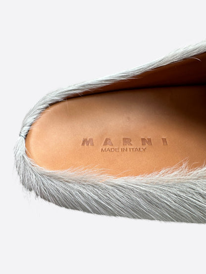 Marni Sodium Grey Calfskin Fussbett Sabot Slides