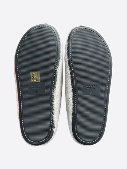 Marni Sodium Grey Calfskin Fussbett Sabot Slides