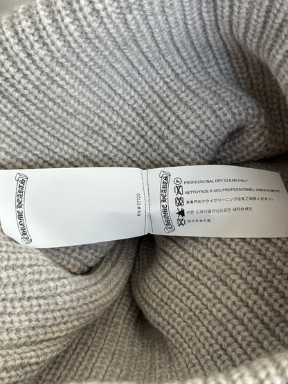Chrome Hearts Grey & White Triple Star Patch Cashmere Beanie