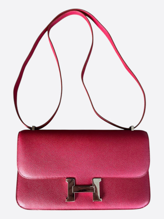 Hermes Rouge Epsom Constance Wallet on the Go