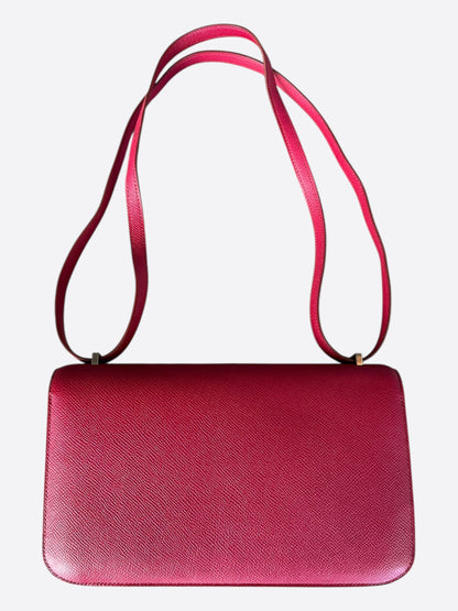 Hermes Rouge Epsom Constance Wallet on the Go