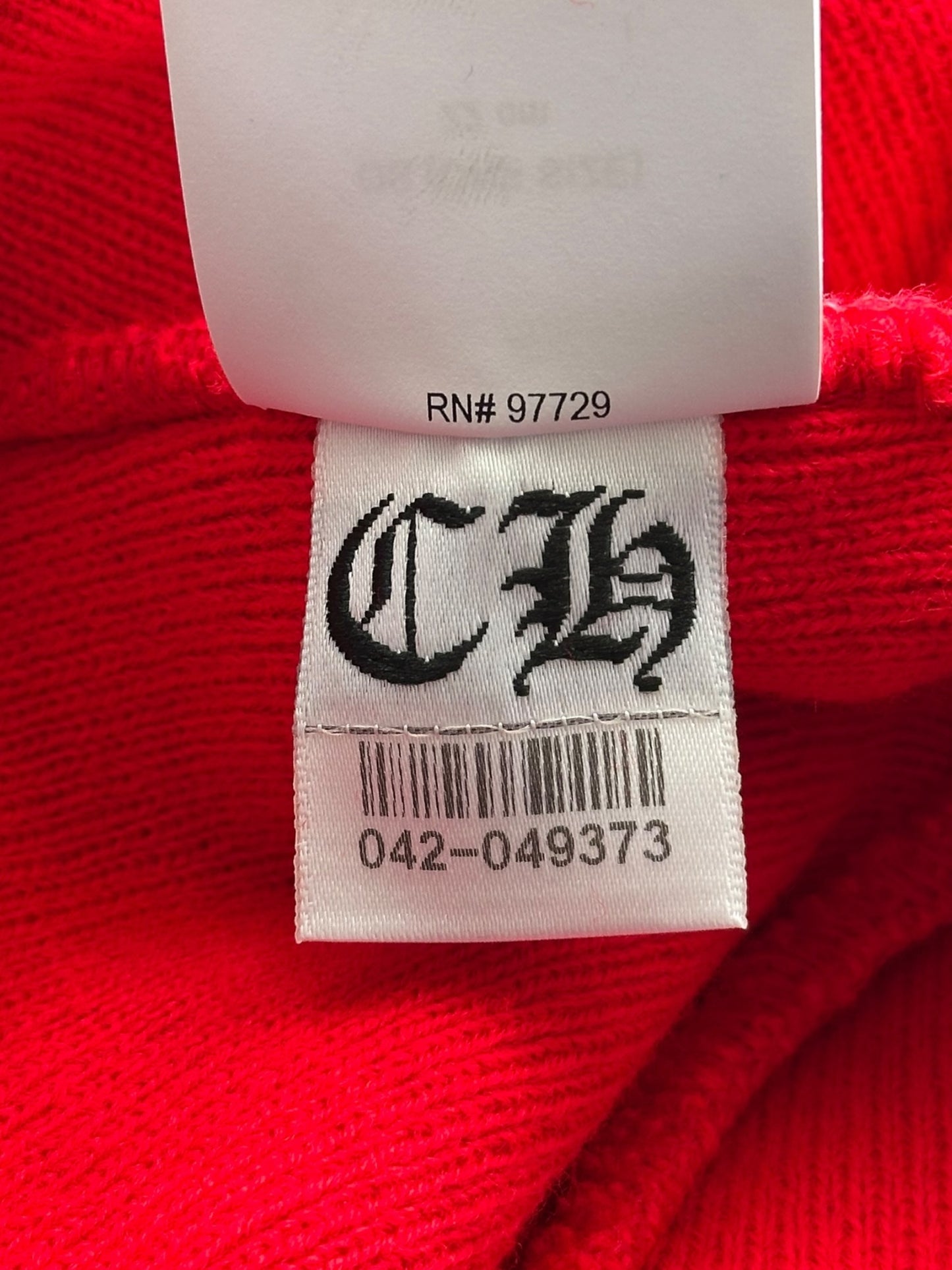 Chrome Hearts Red & White CH Logo Embroidered Beanie