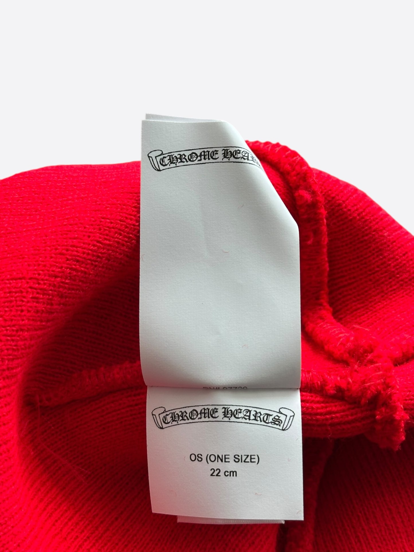 Chrome Hearts Red & White CH Logo Embroidered Beanie