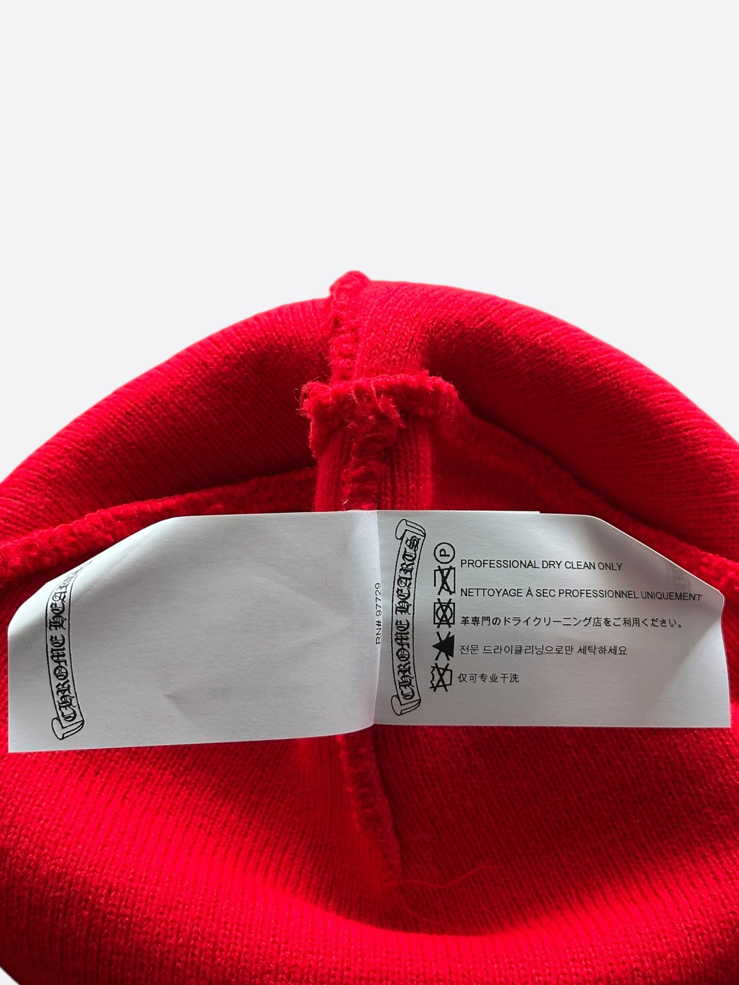 Chrome Hearts Red & White CH Logo Embroidered Beanie