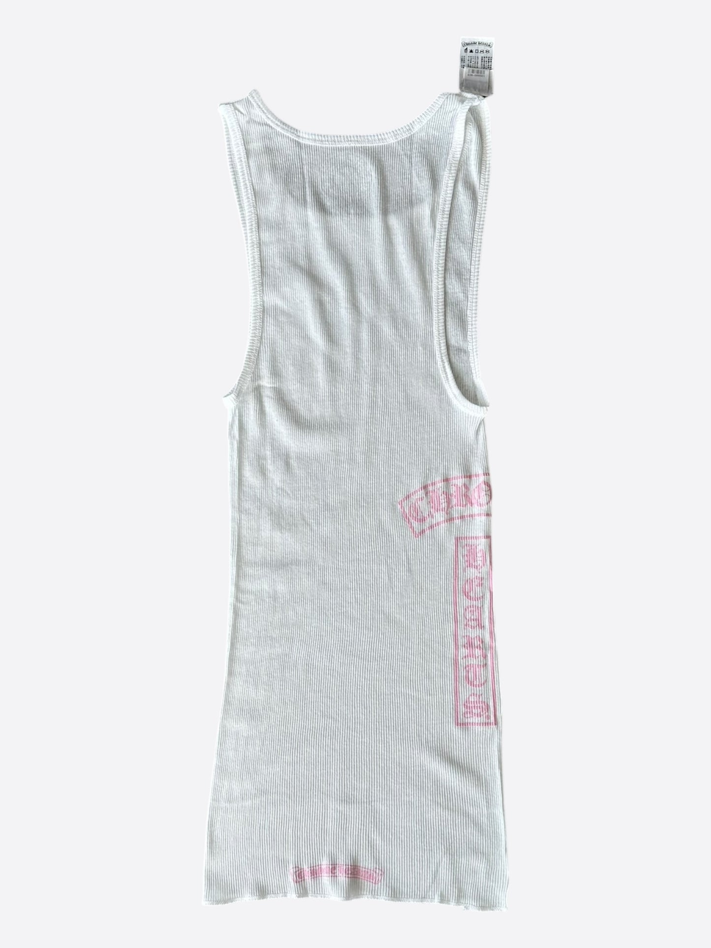 Chrome Hearts White & Pink T-Bar Logo Tank Top