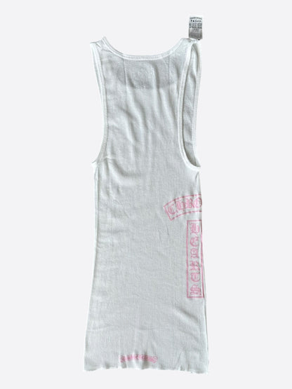 Chrome Hearts White & Pink T-Bar Logo Tank Top