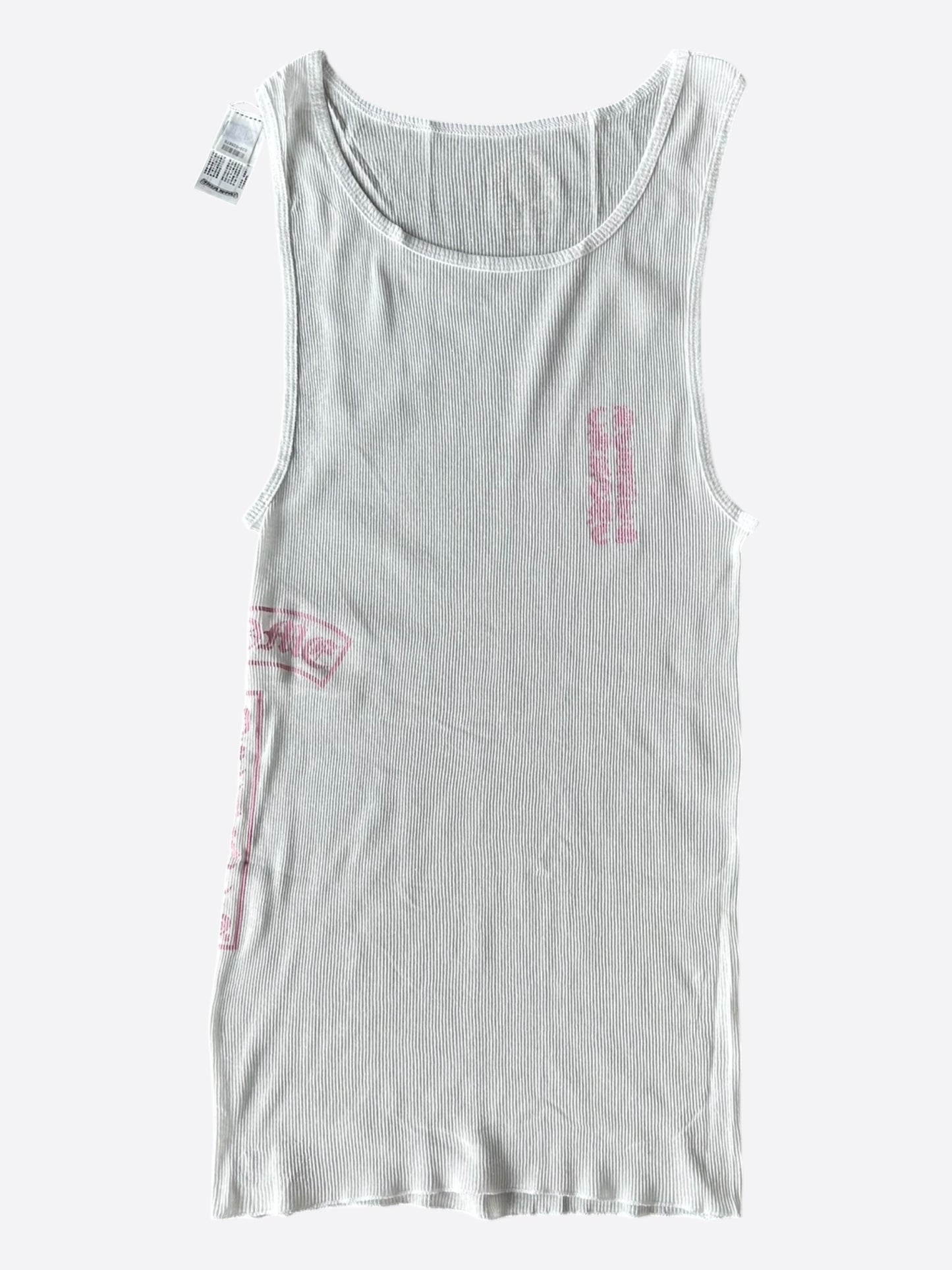Chrome Hearts White & Pink T-Bar Logo Tank Top