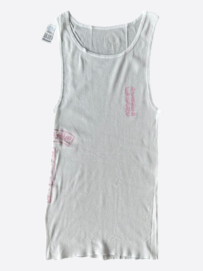 Chrome Hearts White & Pink T-Bar Logo Tank Top