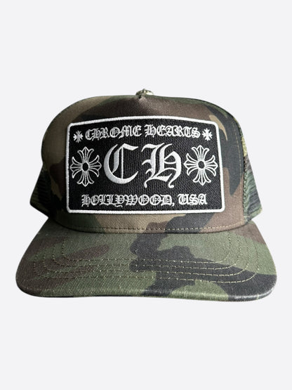 Chrome Hearts Green Camouflage Trucker Hat